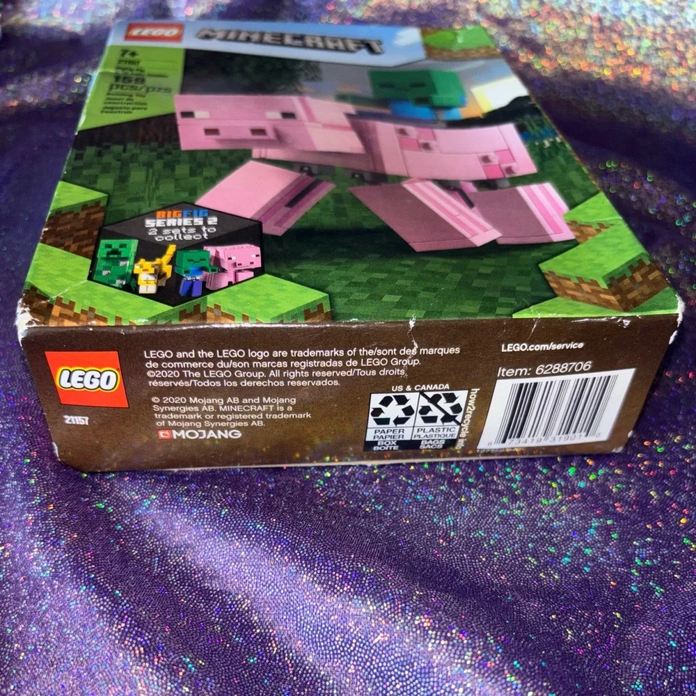 Minecraft Lego Set: series 2 Big Fig Pig with Baby Zombie
